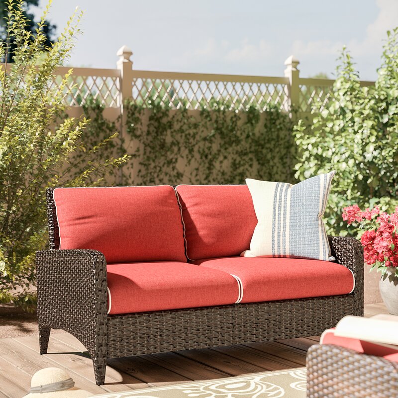 Mosca Patio Loveseat with Cushions & Reviews AllModern